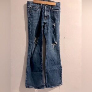 abercrombie kids boys baxter low rise slim boot size 12 dark wash Button Fly EUC